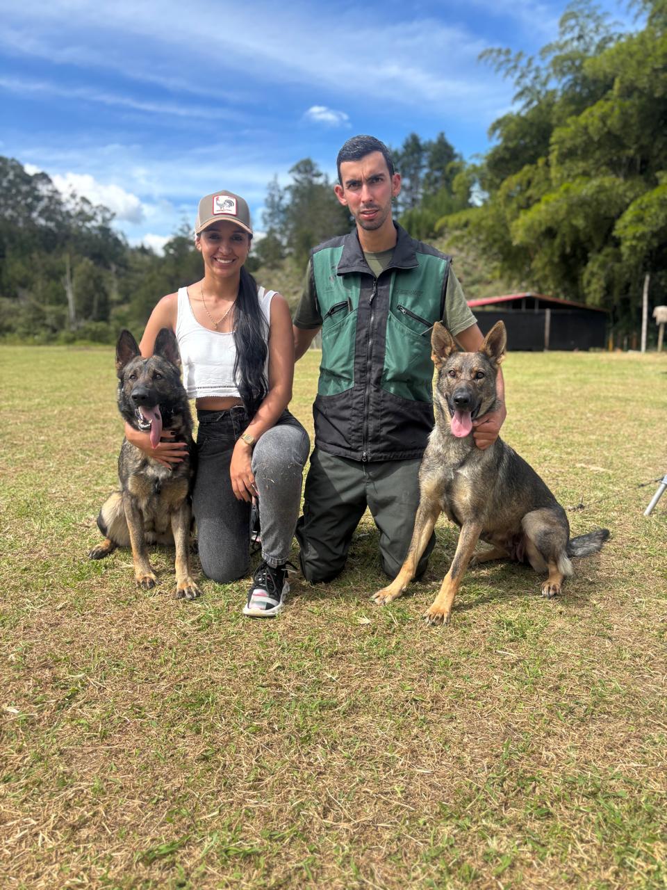 Felipe Ossa training German Shepherd at Casa Kabala facility